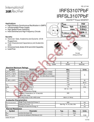 IRFS3107PBF datasheet  
